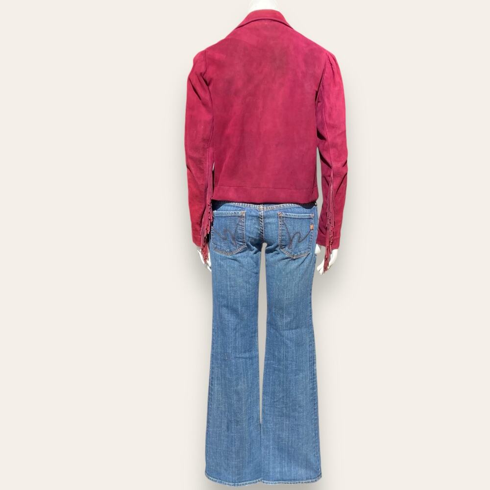 Vintage Burgundy suede cropped jacket ladies medium - Picture 10 of 16